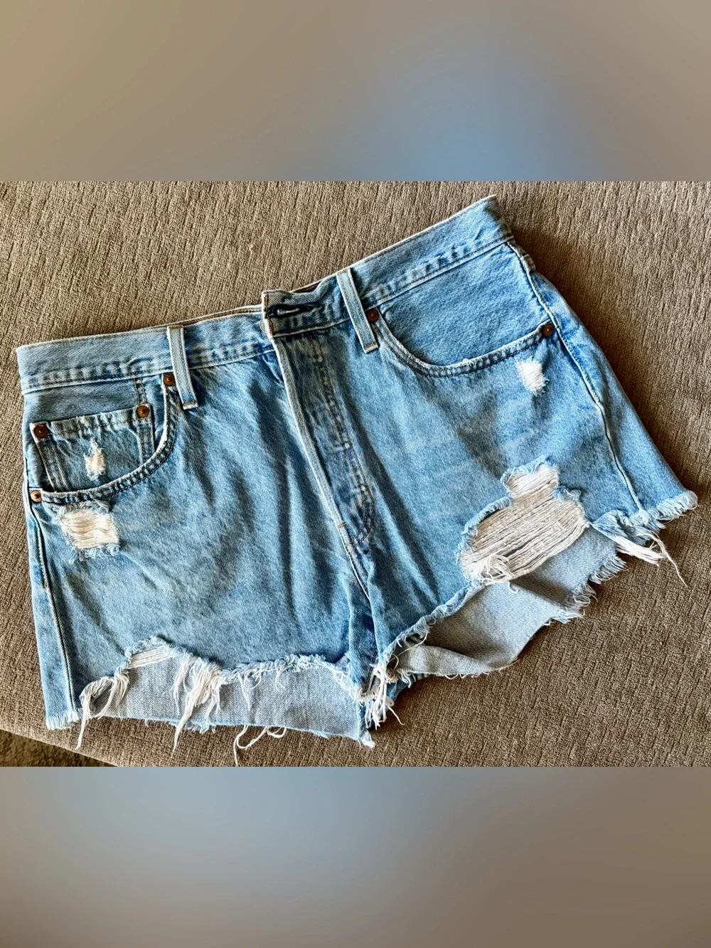 Levi’s 501 Distressed Denim Shorts